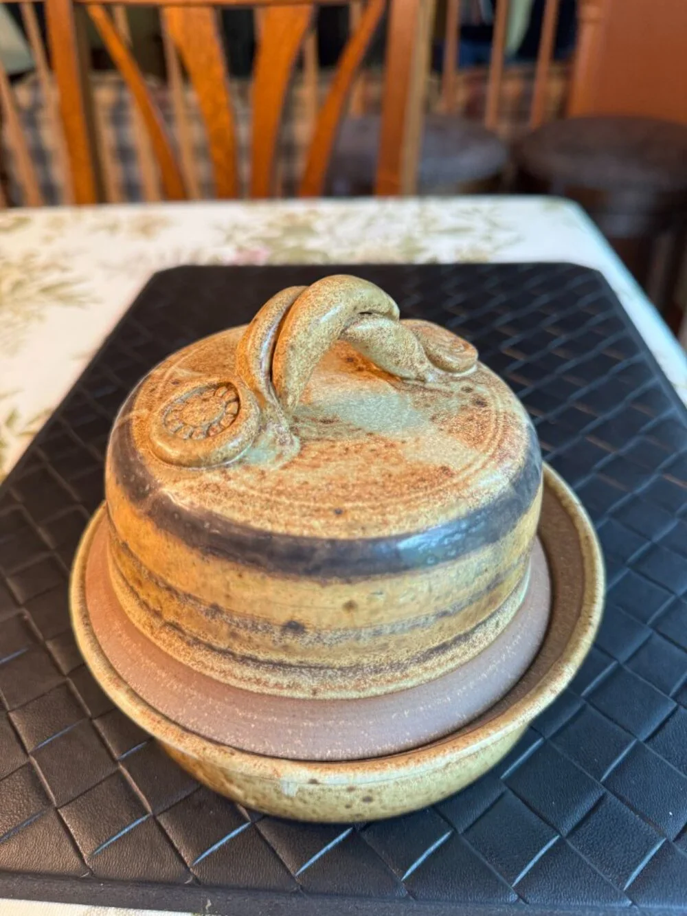 Zappa Pottery Butter Dish Handmade Stoneware 6 1/2